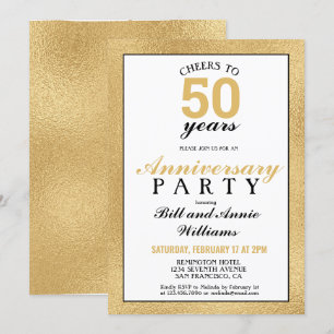 Invitation 50e anniversaire du Mariage à la fête des 50 ans