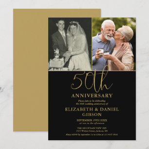 Invitation 50e anniversaire du Mariage Alors et maintenant 2 