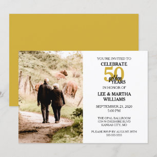Invitation 50e anniversaire du Mariage Célébrer 50 ans d'or