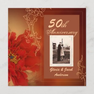 Invitation 50e anniversaire du Mariage de Red Peony