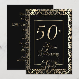 Invitation 50e anniversaire du Mariage d'or  Texte DO-IT-YOUR