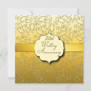 Invitation 50e anniversaire du Mariage - Golden