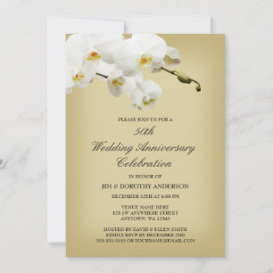 Invitation 50e anniversaire du Mariage Orchidée blanche Vinta