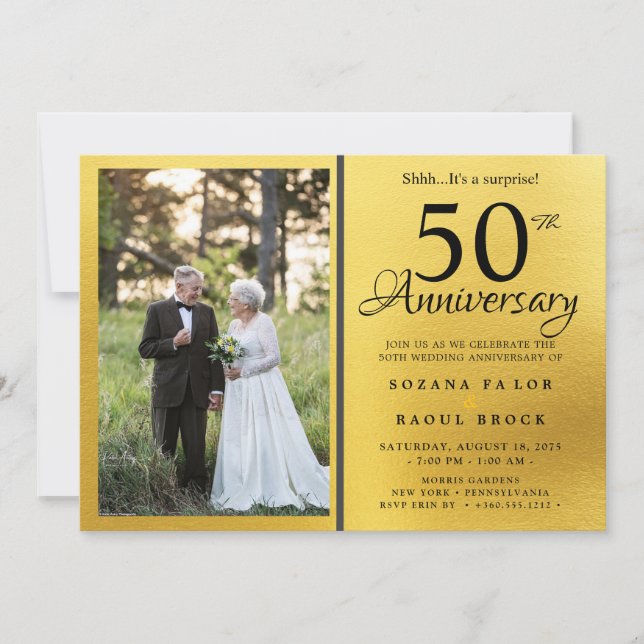 Invitation 50e anniversaire du Mariage photo (Devant)