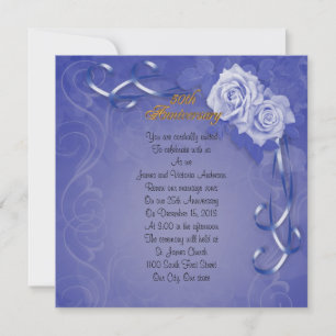 Invitation 50e anniversaire du Mariage vow renouveau rose ble