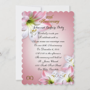 Invitation 50e anniversaire du Mariage vow renouvellement ros