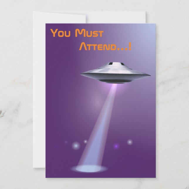 Invitation 50e anniversaire 👽 enlèvement d'Alien de l'OVNI (Devant)