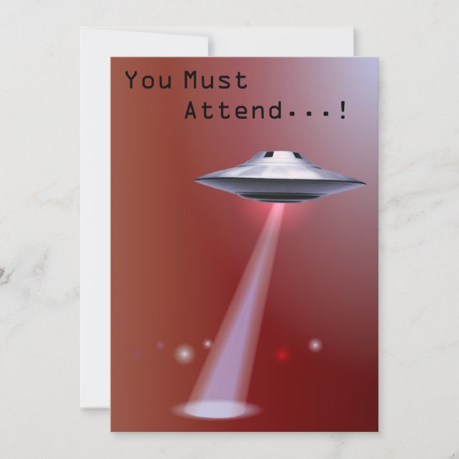 Invitation 50e anniversaire 👽 enlèvement d'Alien de l'OVNI (Devant)