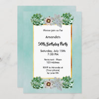 50e anniversaire fête succulents vert