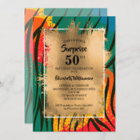 50e anniversaire Gold Colorful Zebra