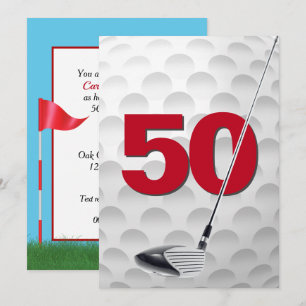 Invitation 50e anniversaire Golf Theme Party