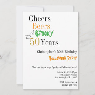 Invitation 50e anniversaire Halloween Soirée Éffrayante