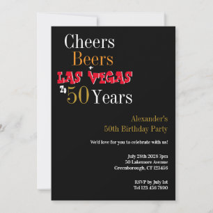Invitation 50e anniversaire Las Vegas Cheers and Beers Party