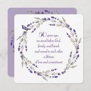 Invitation 50e anniversaire Lavender Wreath