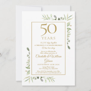 Invitation 50e anniversaire Mariage d'or Souvenirs photo