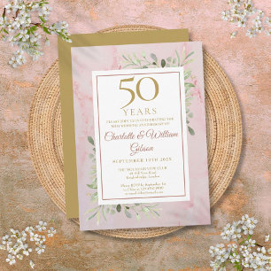 Invitation 50e anniversaire Mariage d'or Verdure