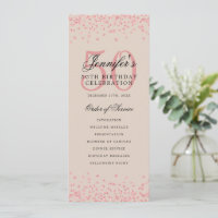 50e Anniversaire Menu Rose Gold Champagne
