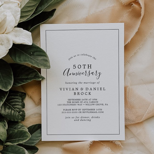 Invitation 50e anniversaire minimaliste du Mariage (Créateur téléchargé)
