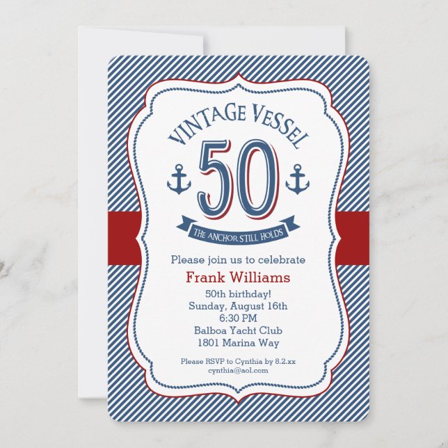 Invitation 50e anniversaire nautique (Devant)