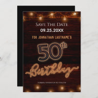 50e anniversaire Neon Enregistrer la date Invitati