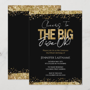 Invitation 50e anniversaire Noir et Or