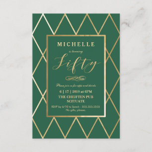 Invitation 50e Anniversaire - Or, Elégant, tendanc