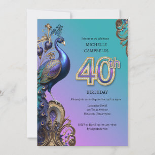 Invitation 50e anniversaire, paon