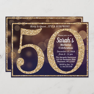 Invitation 50e anniversaire Parties scintillant jalon Invitat