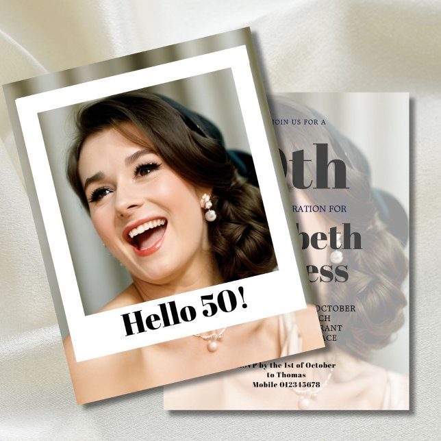 Invitation 50e anniversaire Photo moderne Surprise (Créateur téléchargé)