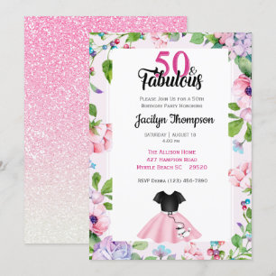 Invitation 50e anniversaire Poodle Jupe-Fabuleux les années 5
