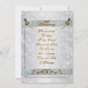 Invitation 50e anniversaire pour les parents inviter des rose