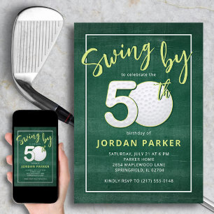 Invitation 50e Anniversaire Thème de Golf Swing par Stylish G