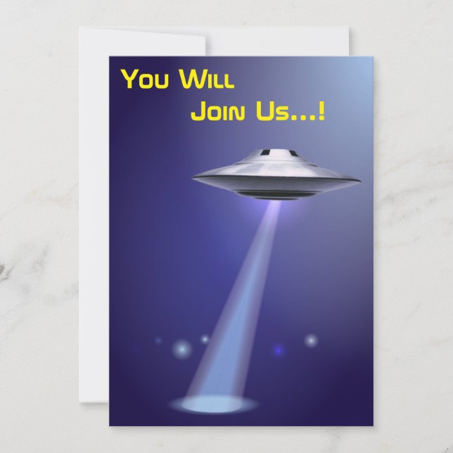 Invitation 50e anniversaire 👽 UFO Alien parti d'enlèvement (Devant)