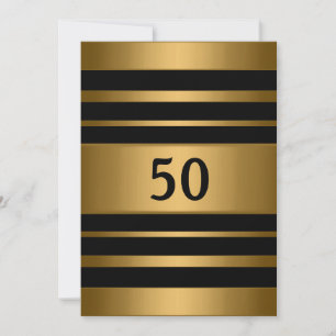 Invitation 50e cérémonie de bronze Gold Metal Black Masculine