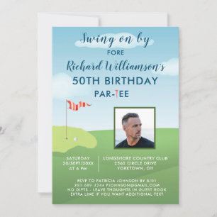 Invitation 50e Cinquantième Anniversaire Photo Golf