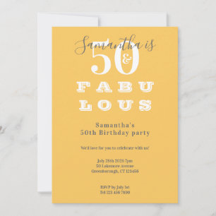 Invitation 50e fête d'anniversaire 50 et fabuleux moderne Jau