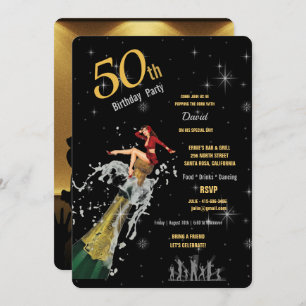 Invitation 50e fête d'anniversaire Pop le Champagne Cork Inv
