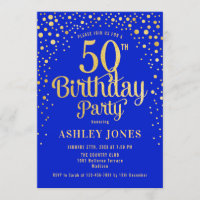 50e fête d'anniversaire - Royal Blue & Gold