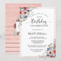 50e (ou autre) Anniversaire Pink Gold, floral Blus