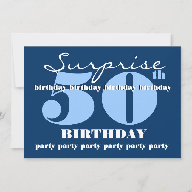 Invitation 50e SUPRISE Anniversaire Modèle d'invitation V4 (Devant)