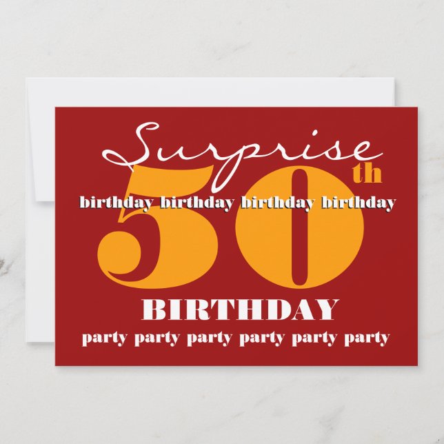 Invitation 50e SUPRISE Anniversaire Modèle d'invitation V5 (Devant)