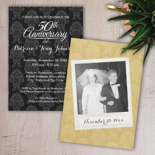 Invitation 50ème anniversaire du Mariage avec photo sur un cô