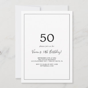 Invitation 50ème anniversaire minimaliste