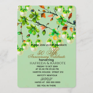 Invitation 50th Anniversary Invitation, Greenery Wedding Anni