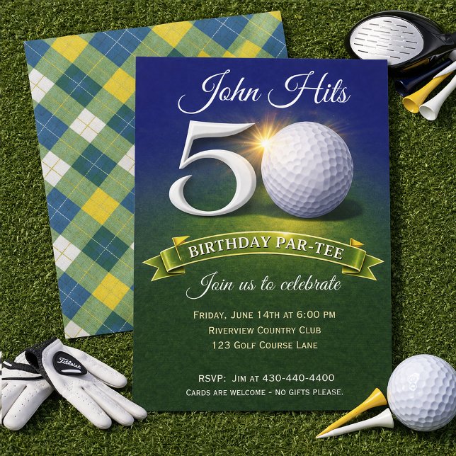 Invitation 50th Birthday Golf Theme  (Créateur téléchargé)
