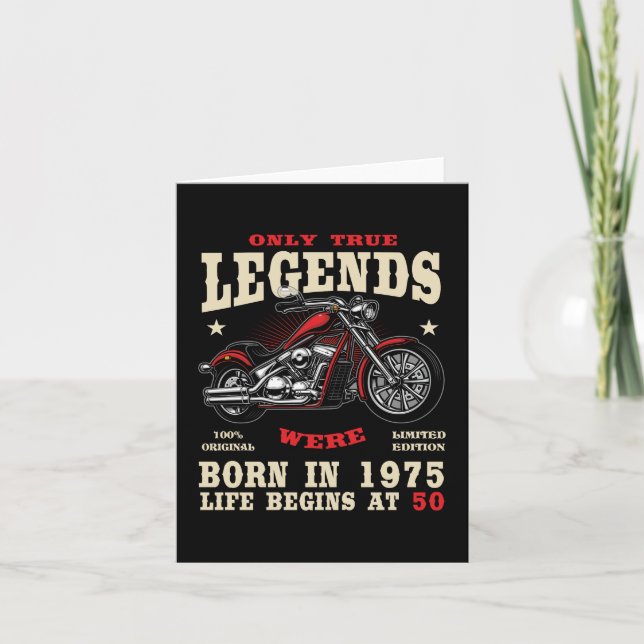 Invitation 50th Birthday Man Biker Motorcycle Chopper 1975 (Devant)