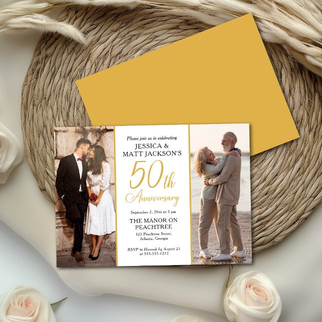 Invitation 50th Wedding Anniversary Celebration Then and Now  (Créateur téléchargé)