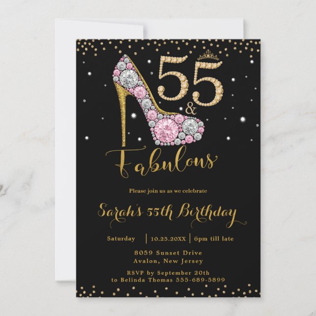 Invitation 55 et Fabuleux Diamants à talon élevé 55e annivers (Devant)