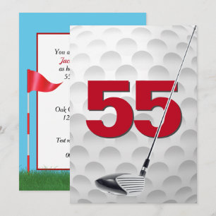 Invitation 55e Anniversaire de la fête de golf Thème