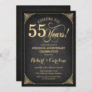 Invitation 55e anniversaire de Mariage - Chalet d'or
